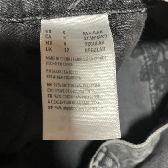 Black floral denim jeans American Eagle - Picture 3 of 3